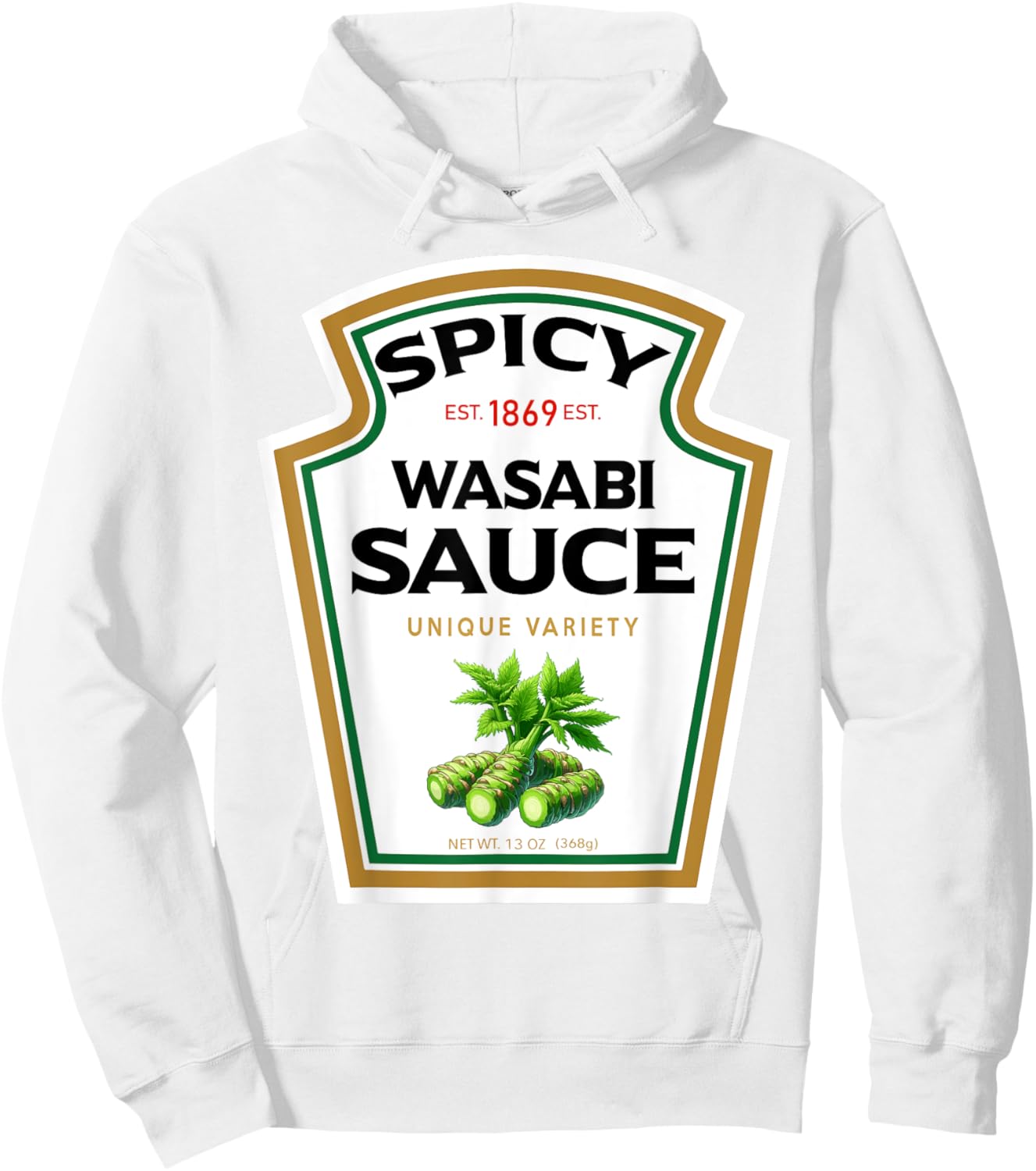 Spicy Wasabi Sauce Bottle Label Funny Halloween Costume Hoodie - Hoodie | White