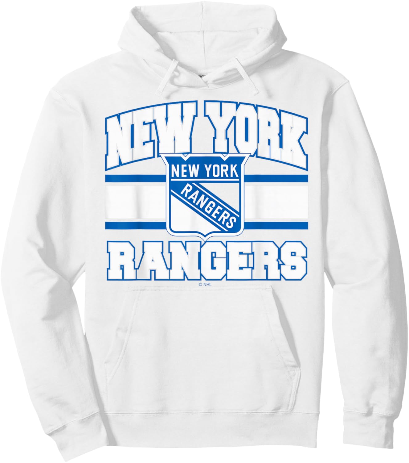New York Rangers Stripe Red Officially Licensed Hoodie - Hoodie | White