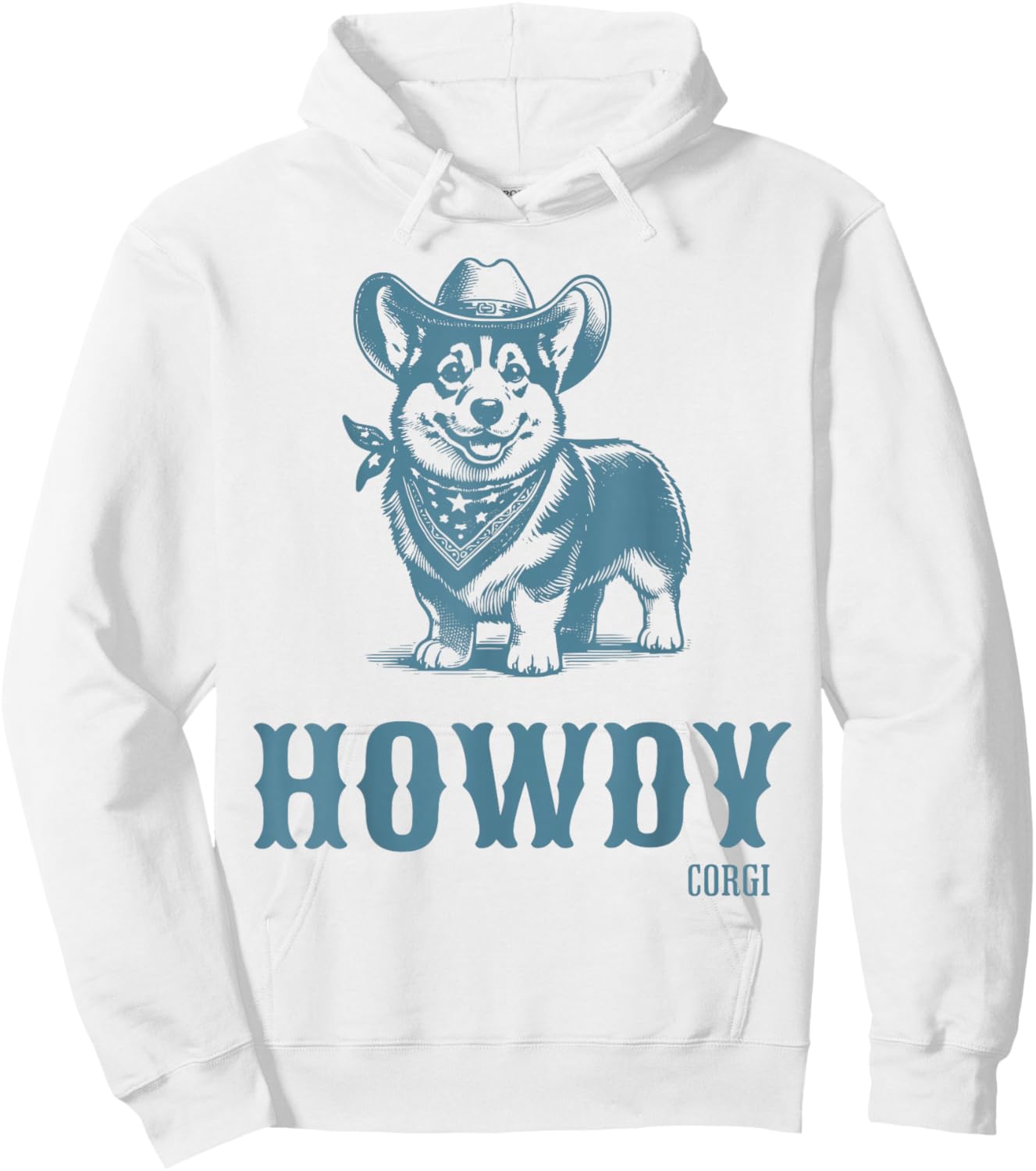Retro Howdy Corgi Cowboy Western Country Cowboy Cowgirl Hoodie - Hoodie | White