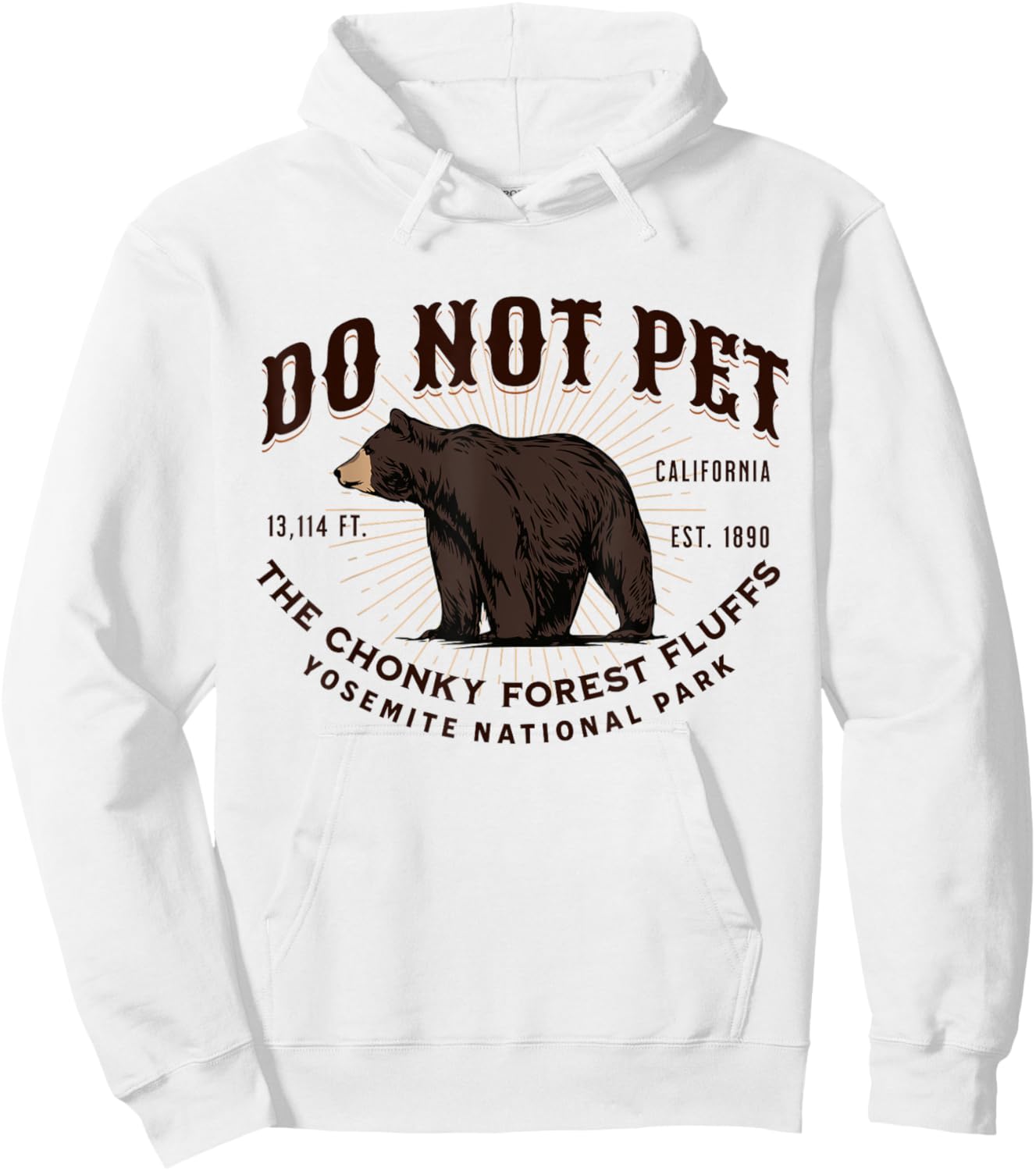 Yosemite National Park Black Bear Funny Souvenir Hoodie - Hoodie | White