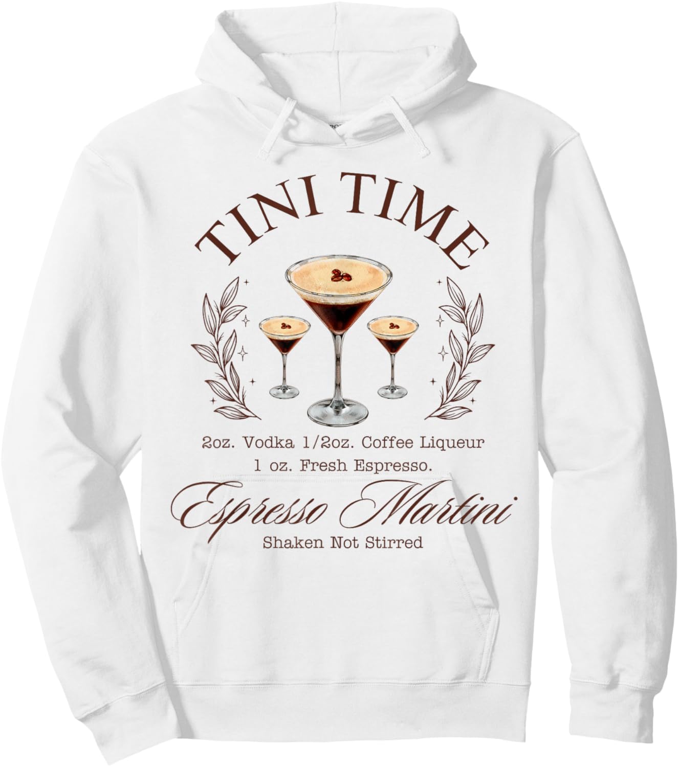 Tini Time Espresso Martini Coffee Cocktail Hoodie - Hoodie | White