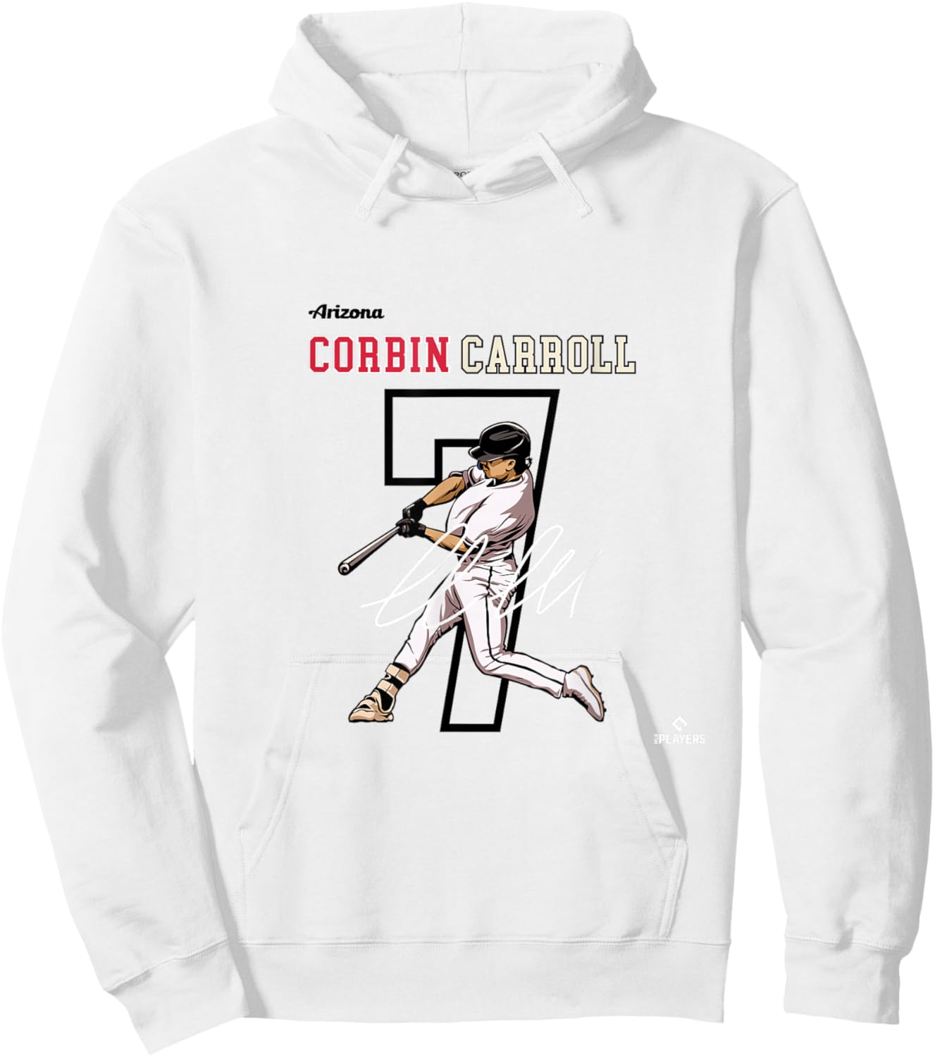 Corbin Carroll | Arizona Baseball Players | MLBCCA3005 Hoodie - Hoodie | White