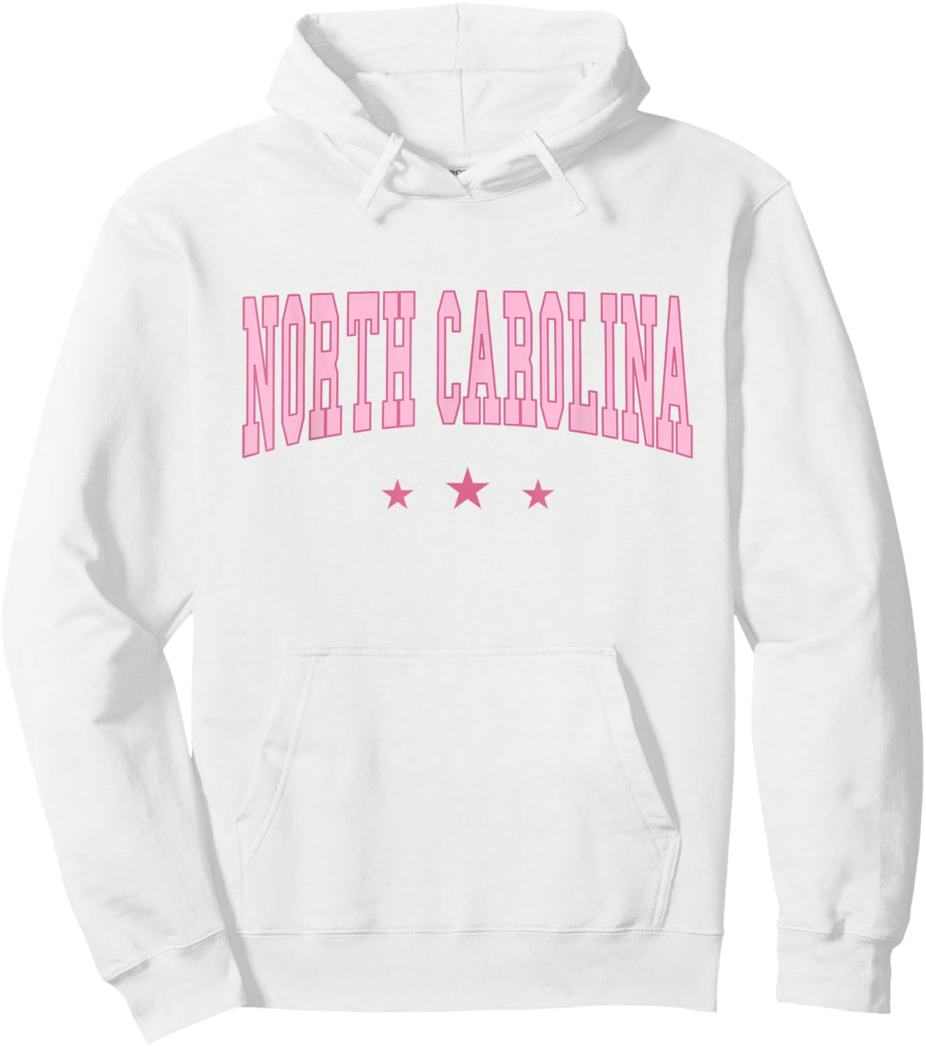 North Carolina - Varsity Pink - Throwback Design - Classic Hoodie - Hoodie | White