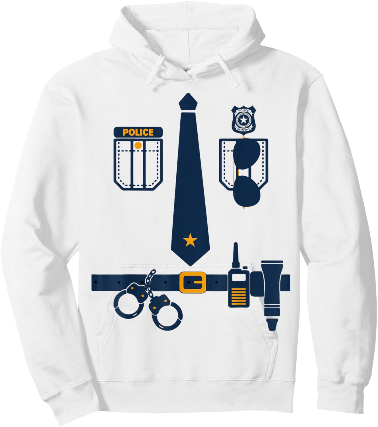 Police Costume Cop Uniform Officer Halloween Women Men Boys Hoodie - Hoodie | White