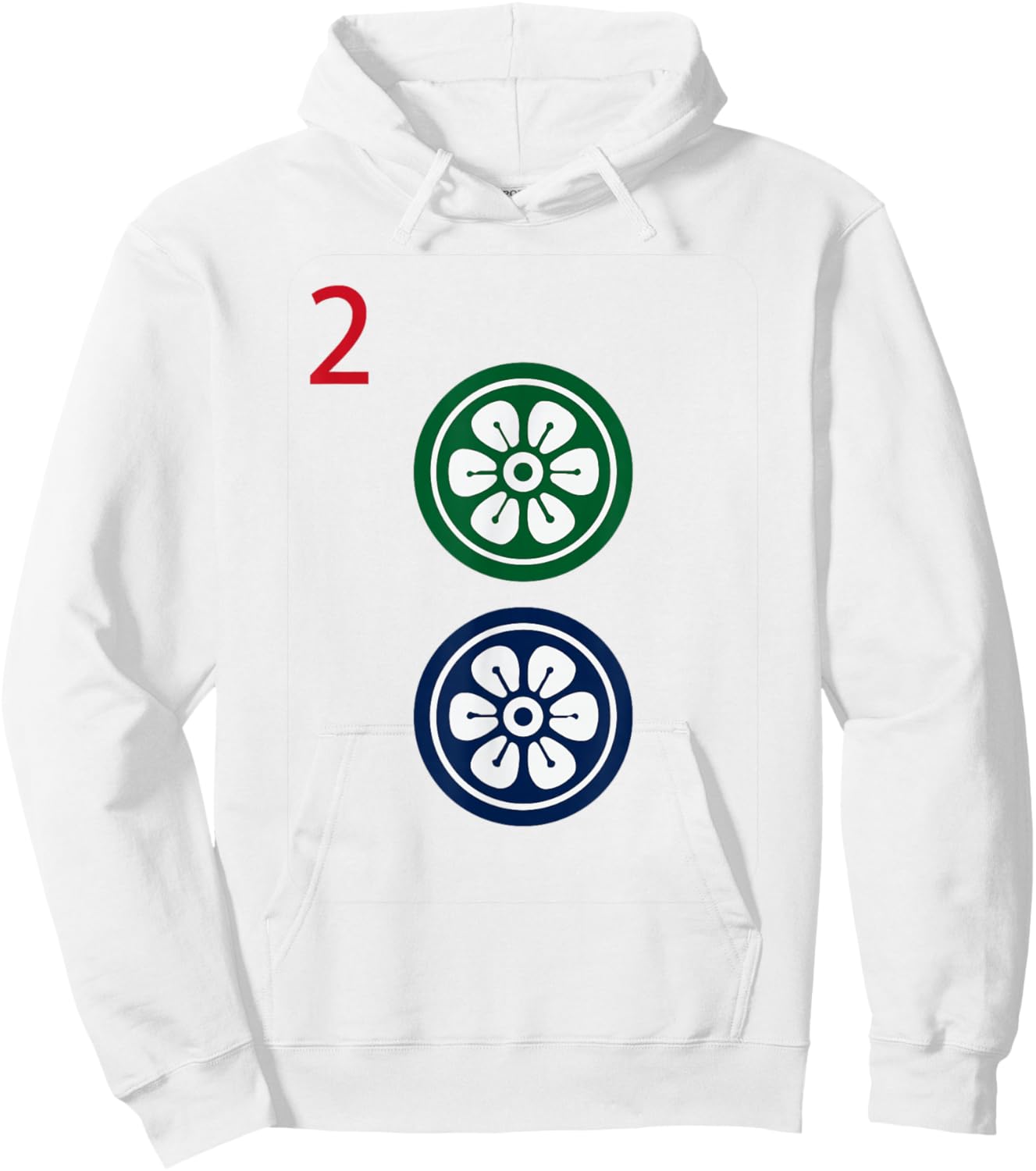 Chinese Mah Jong Dots Pinzu Two Tile Mahjong Costume Hoodie - Hoodie | White
