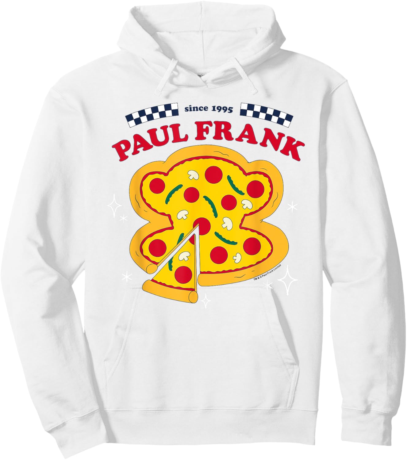 Paul Frank Julius The Monkey Face Pizza Since 1995 Hoodie - Hoodie | White