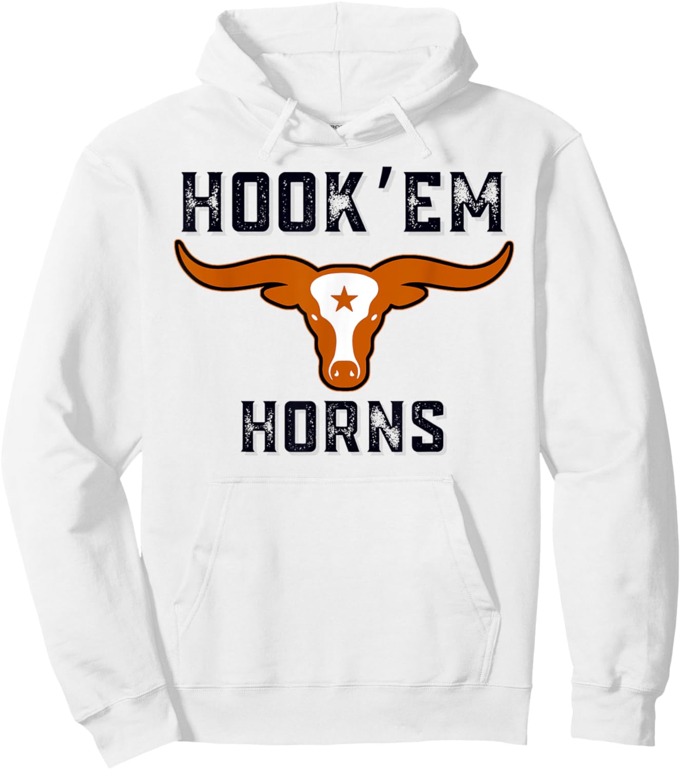 Hook'em Horns Bull from Tex and Burnt orange Hoodie - Hoodie | White