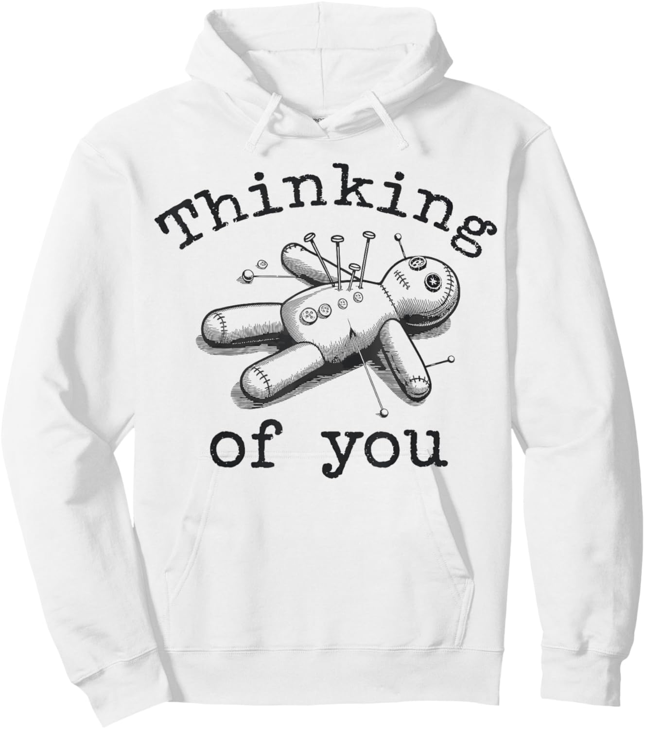 Thinking Of You Vintage Voodoo Doll Hoodie - Hoodie | White
