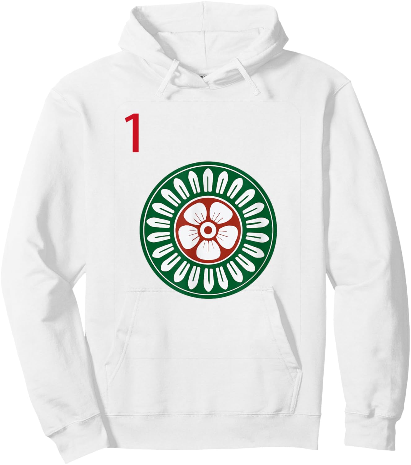 Chinese Mah Jong Dots Pinzu One Tile Mahjong Costume Hoodie - Hoodie | White