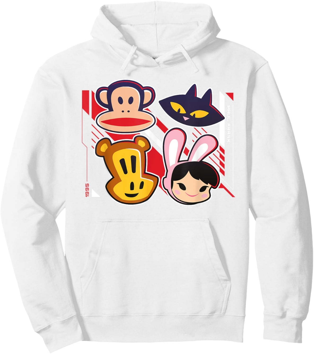 Paul Frank Retro 1995 Julius The Monkey & Co Heads Hoodie - Hoodie | White