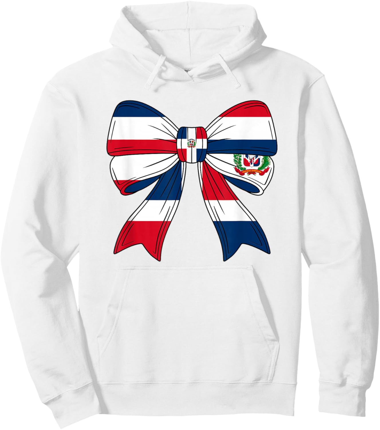 Dominican Girl Women Republica Dominicana Flag Coquette Bow Hoodie - Hoodie | White