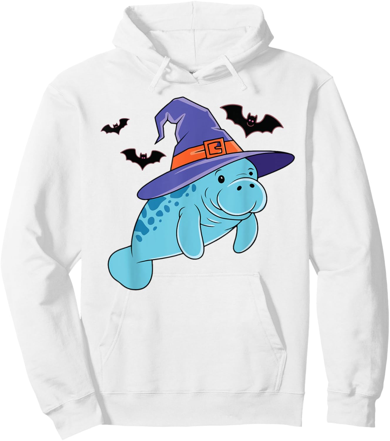 Lazy Witch Manatee Halloween Sea Cow Costume Kids Hoodie - Hoodie | White