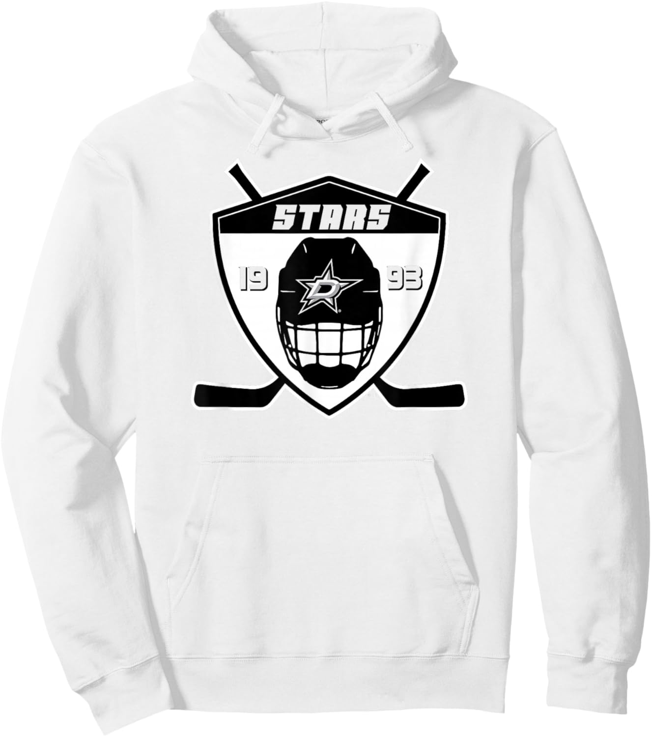 Dallas Stars Shield Green Officially Licensed Hoodie - Hoodie | White