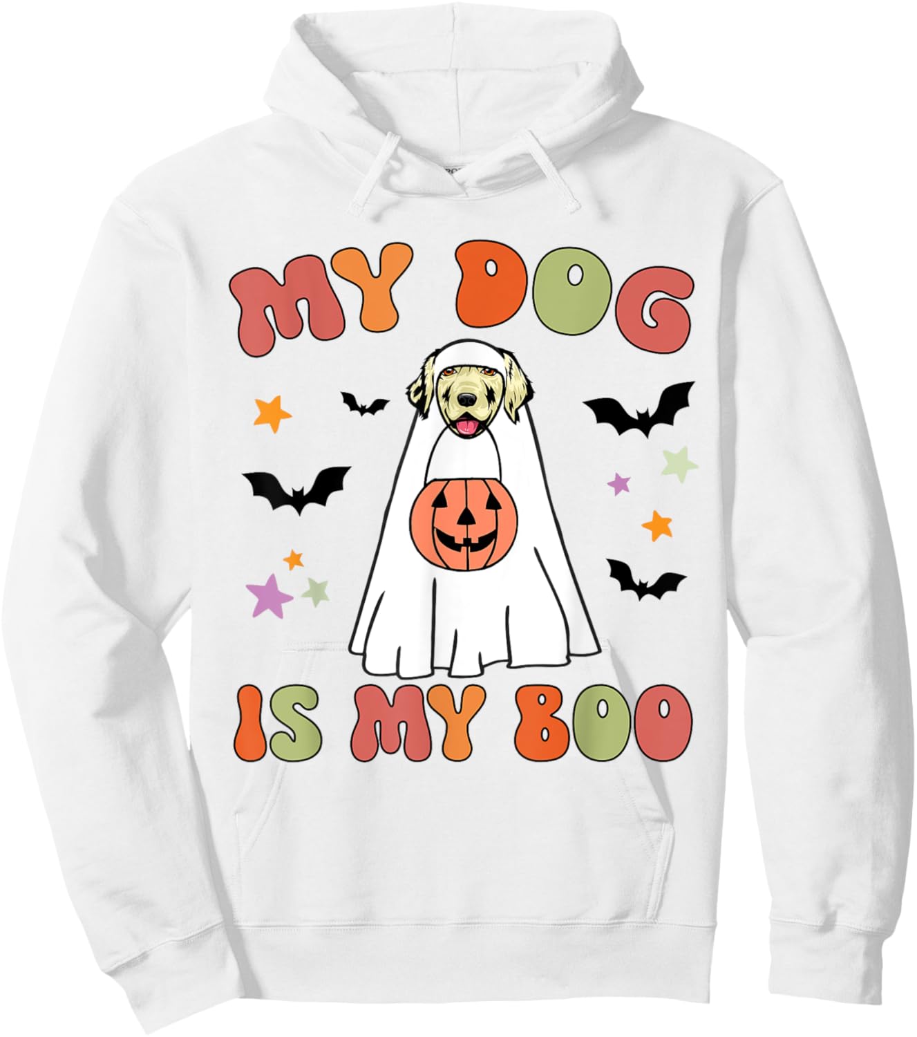 My Dog Is My Boo Cream Golden Retriever Halloween Costume Hoodie - Hoodie | White