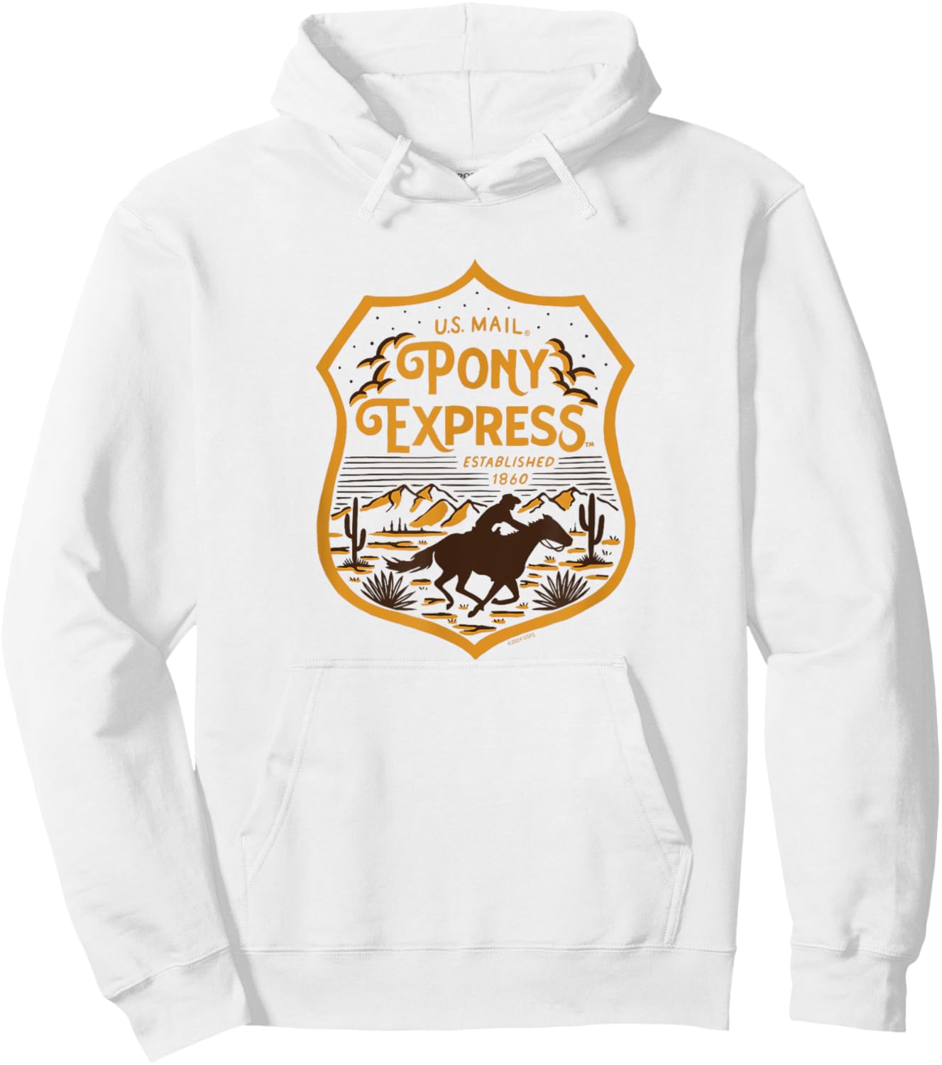 USPS - Pony Express U.S. Mail Desert Ride Badge Hoodie - Hoodie | White