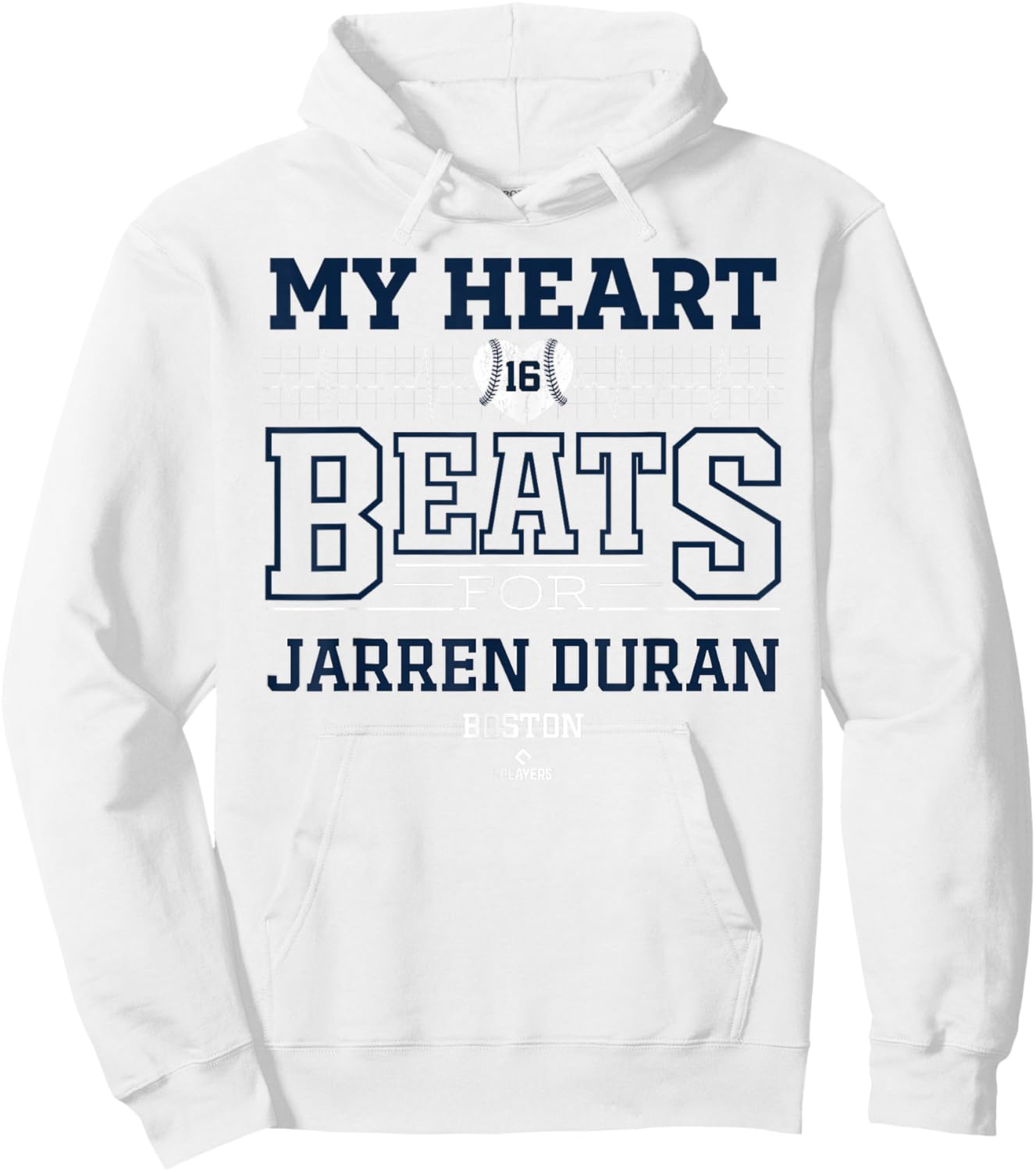 My Heart Beats for Jarren Duran Boston Baseball MLBPA Hoodie - Hoodie | White