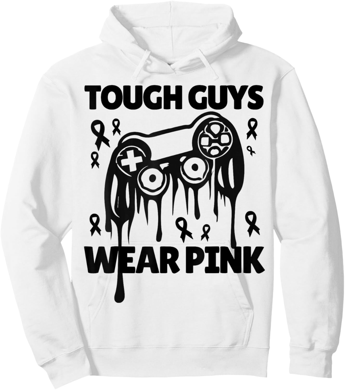 Tough Guys Wear Pink For Gamer Breast Cancer Awareness Hoodie - Hoodie | White