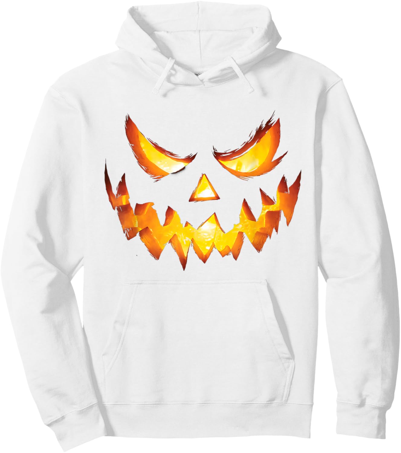 Jack O Lantern Scary Carved Pumpkin Face Halloween Costume Hoodie - Hoodie | White