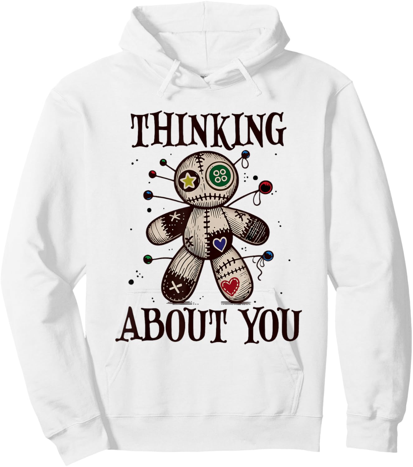 Thinking about you, Voodoo Doll Hoodie - Hoodie | White