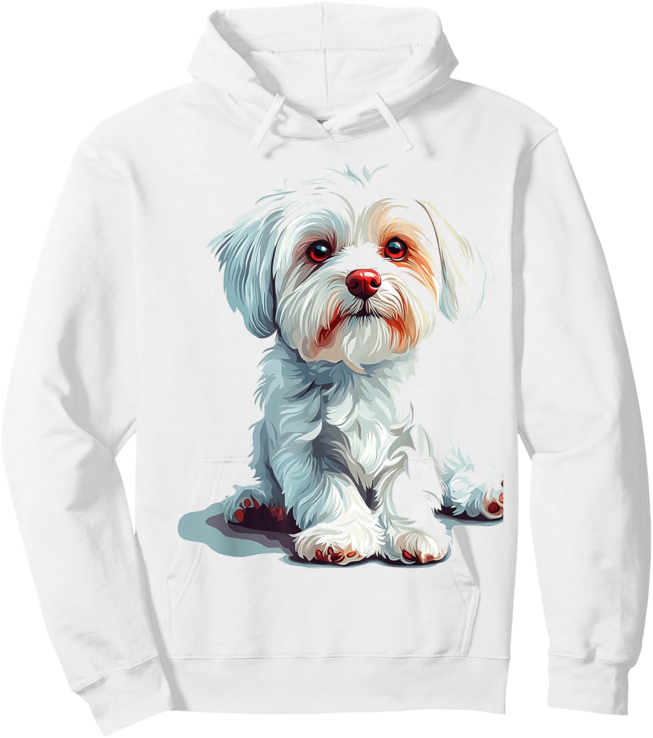 Maltese Dog Motif Pet Art Maltese Hoodie - Hoodie | White