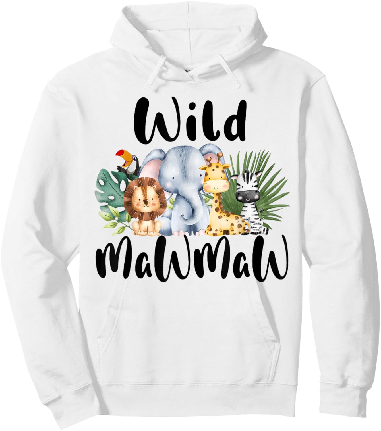 Mawmaw of The Wild One Zoo Birthday Safari Jungle Animal Hoodie - Hoodie | White