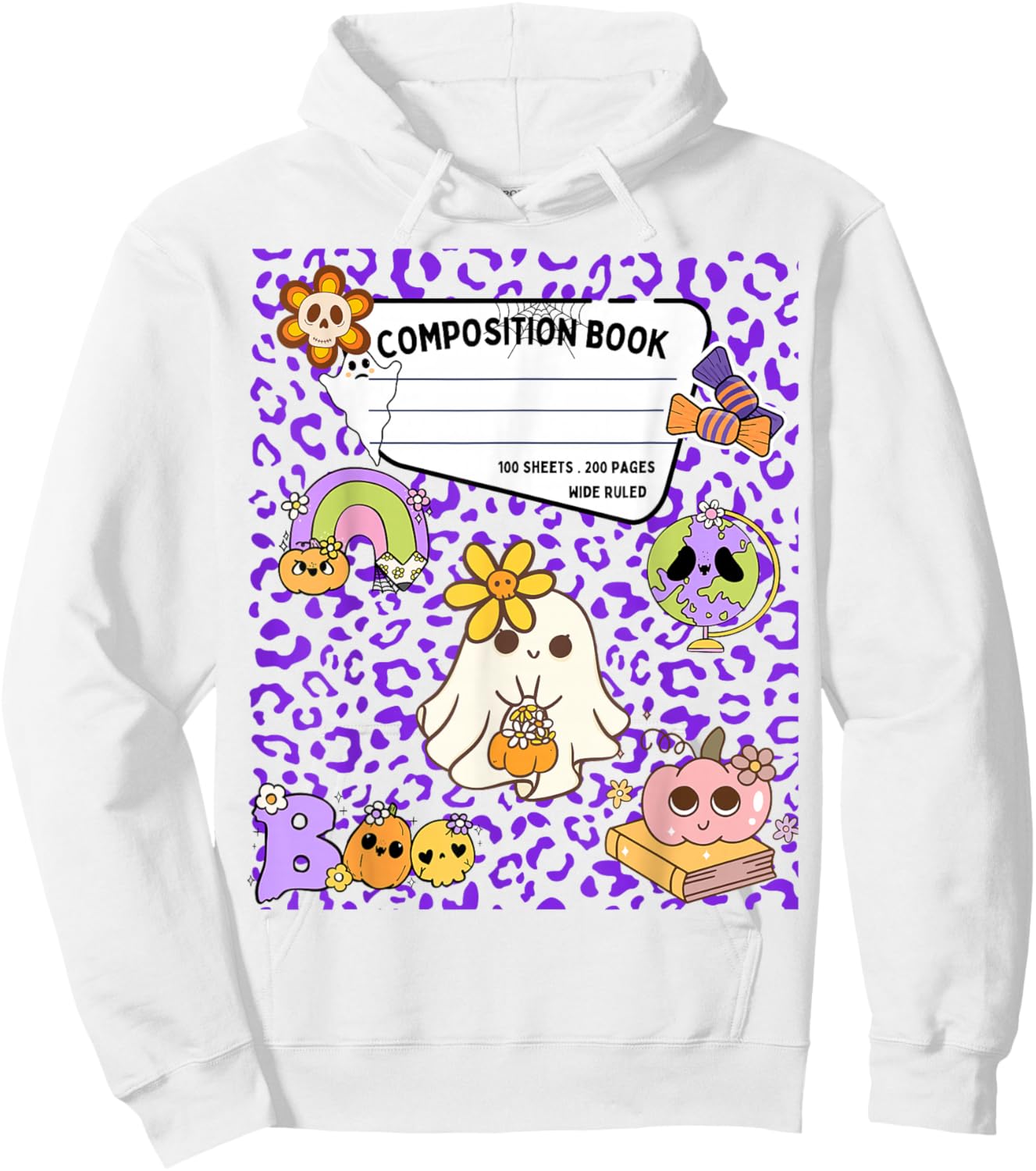 Composition Notebook Costume Matching Group Halloween School Hoodie - Hoodie | White