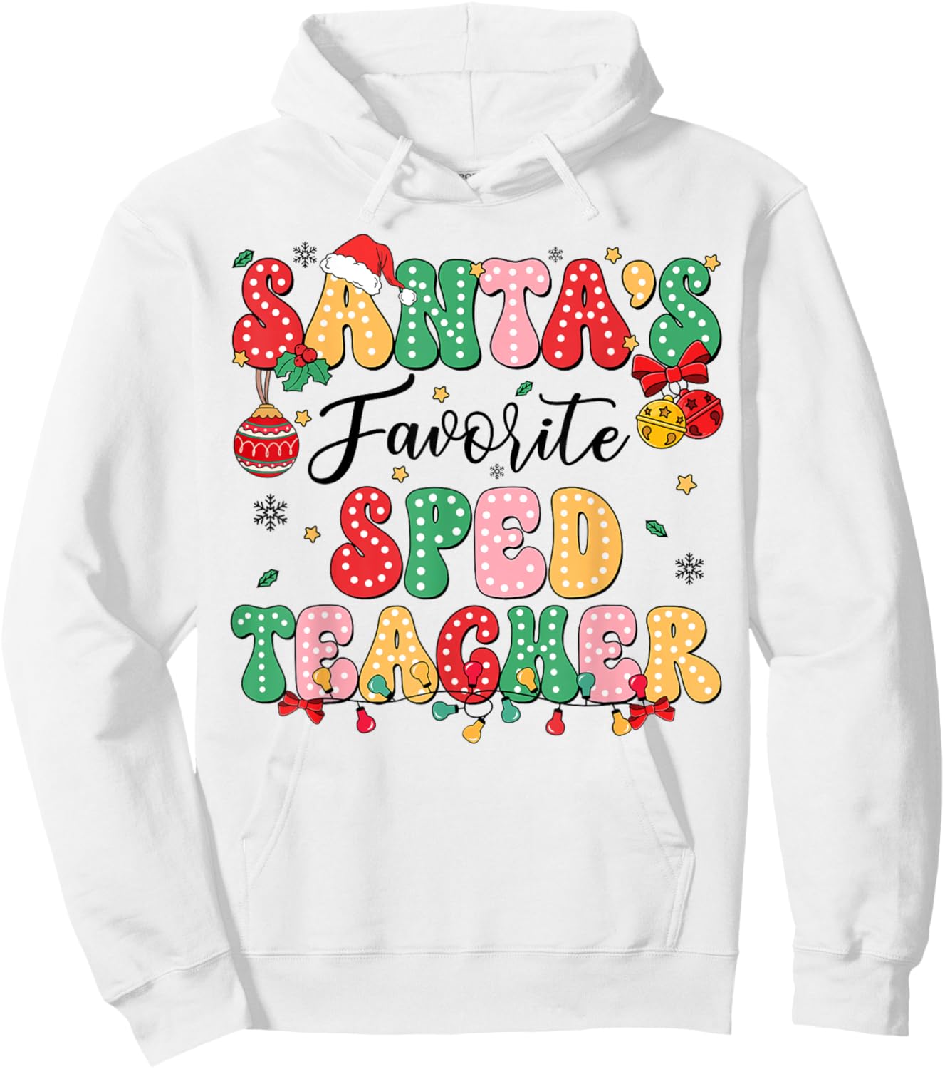 Santa's Favorite SPED Teacher Retro Matching Christmas Group Hoodie - Hoodie | White