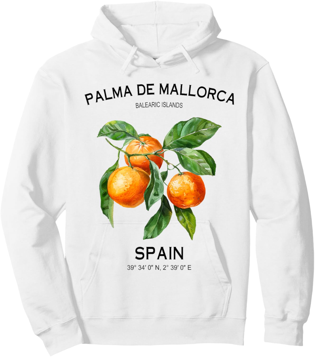 Palma de Mallorca Balearic Islands Oranges Spanish Art Spain Hoodie - Hoodie | White