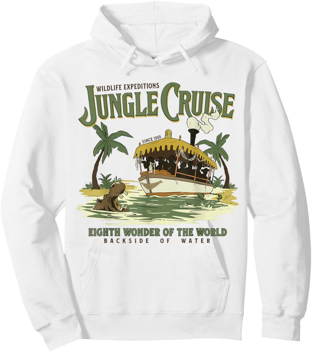 Wildlife Jungle Safari Expedition Ride Backside Of Water Hoodie - Hoodie | White