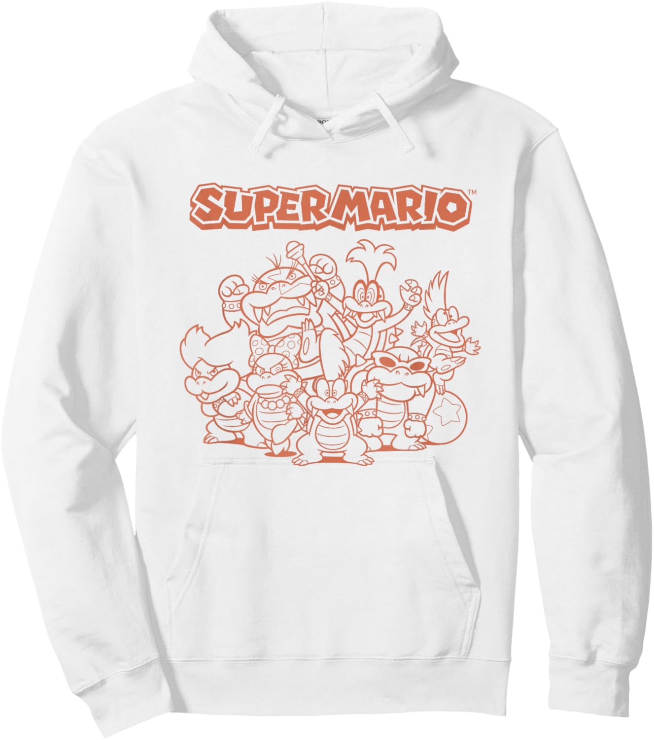 Super Mario Bros Big Koopa Group Shot Hoodie - Hoodie | White