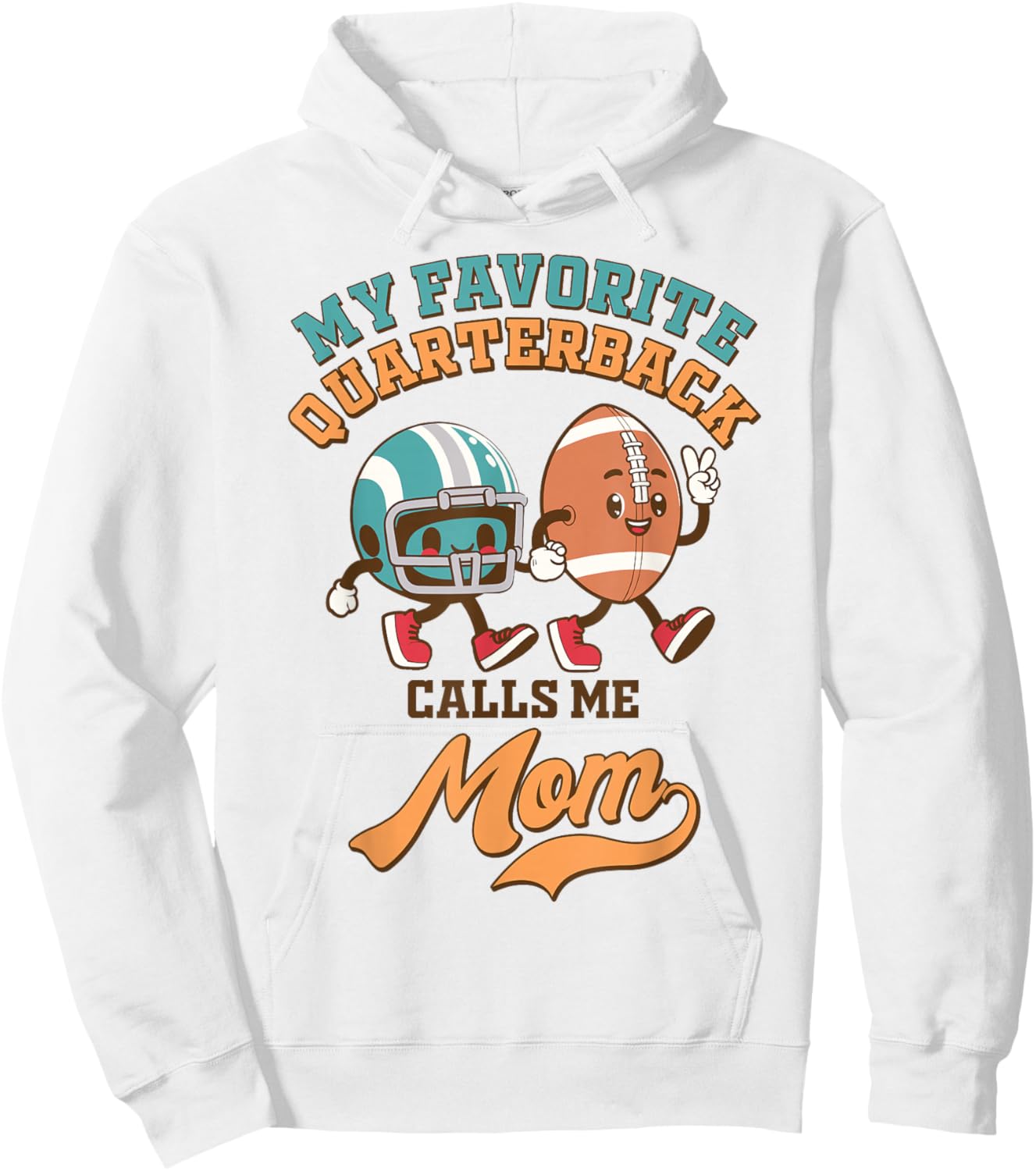 Football Mom Game Day My Favorite Quarterback Calls Me Mom Hoodie - Hoodie | White