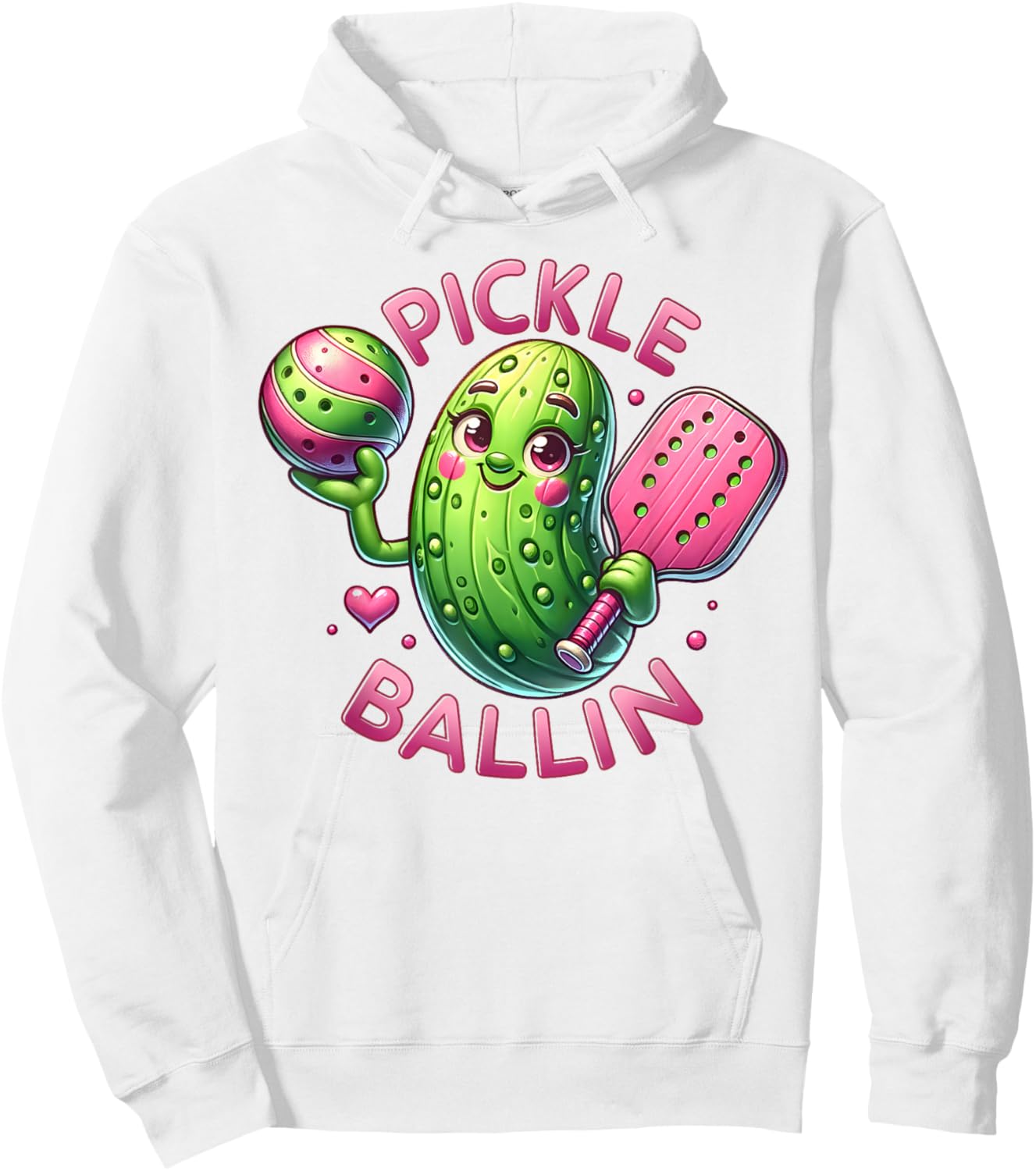 Pickle Ballin Cute Pickleball Women Girls Pickleball Lovers Hoodie - Hoodie | White