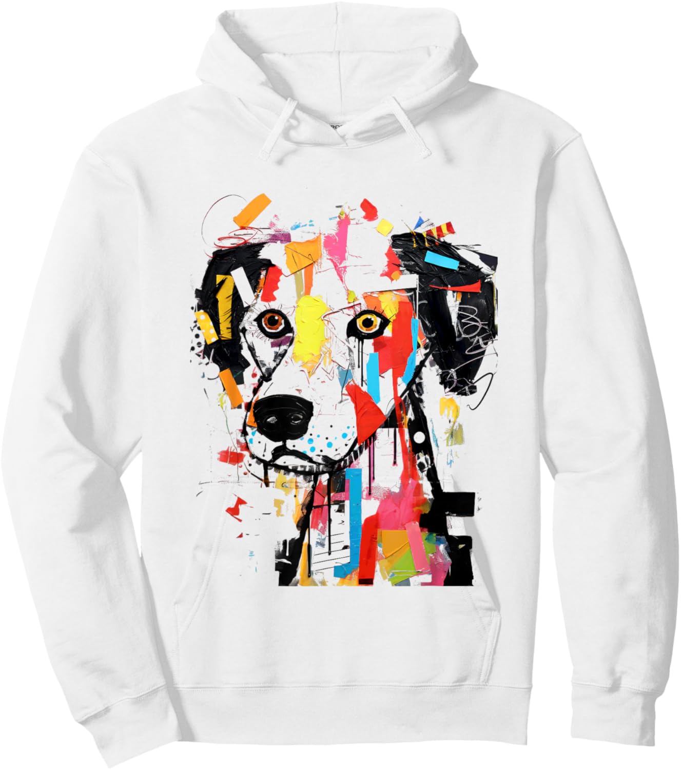 Colorful Abstract Dog Portrait Art Women Kids Hoodie - Hoodie | White