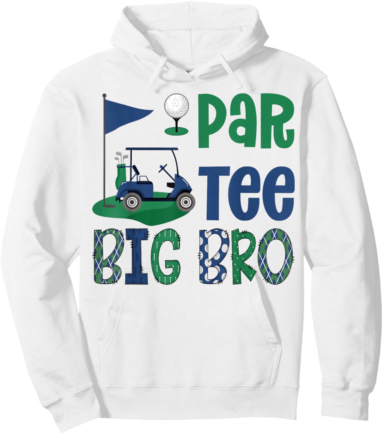 Par- Big Bro Golf Lover Birthday Party Family Matching Hoodie - Hoodie | White
