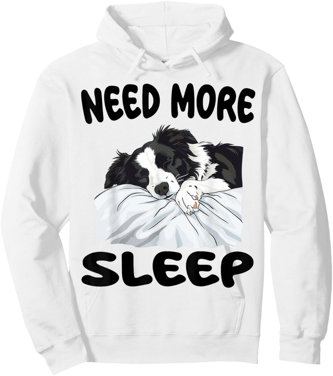 Cute Border Collie Need more Sleep Pajamas Nightgown Hoodie - Hoodie | White