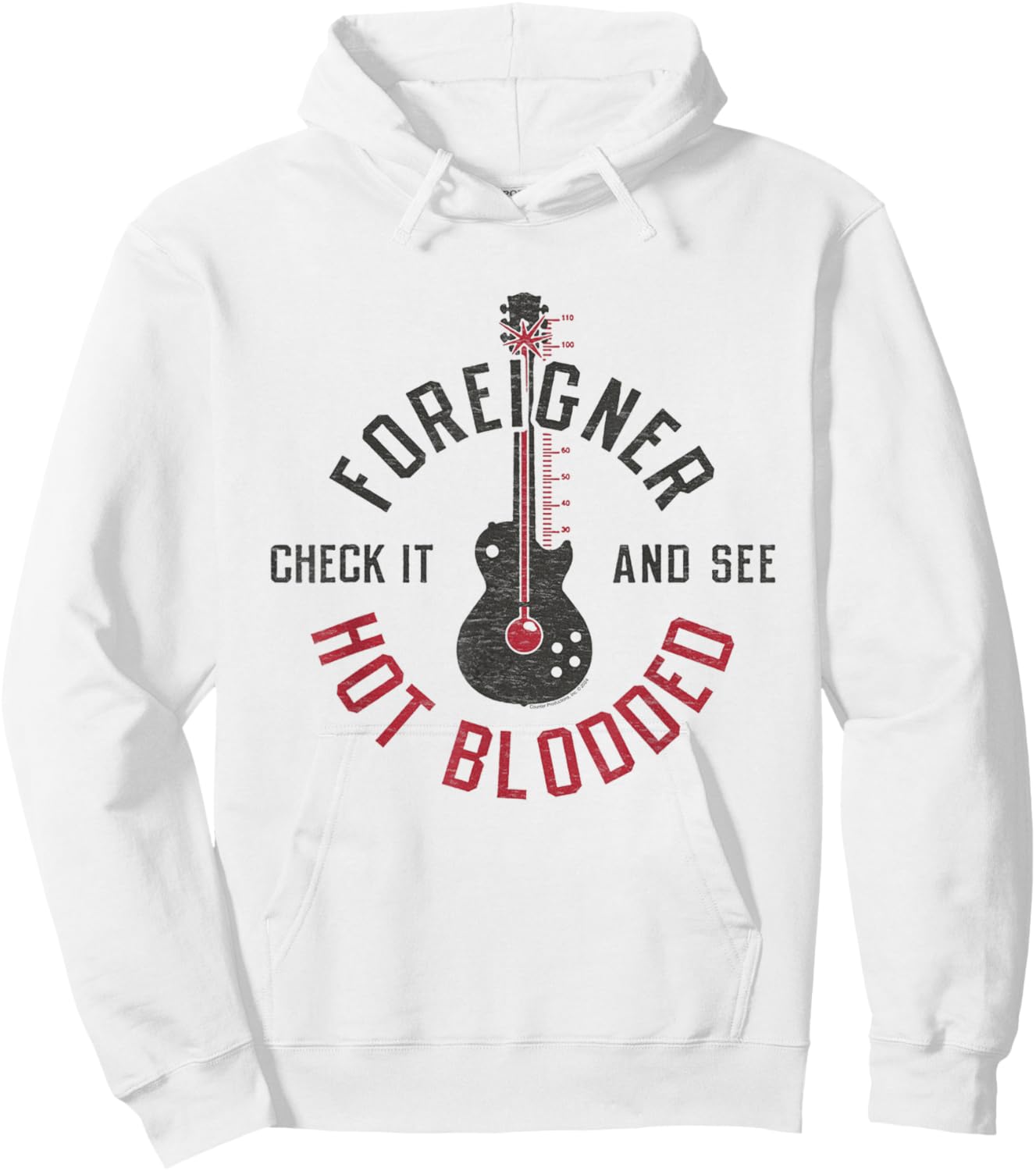Foreigner Hot Blooded Guitar Thermometer Classic Rock Band Hoodie - Hoodie | White