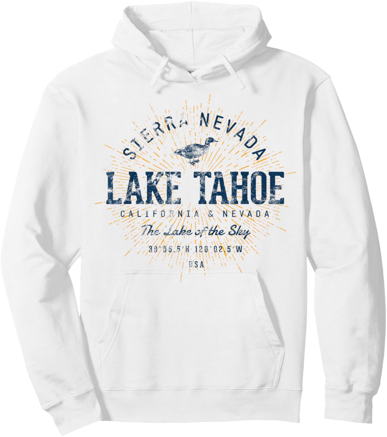 Retro Style Vintage Lake Tahoe Hoodie - Hoodie | White