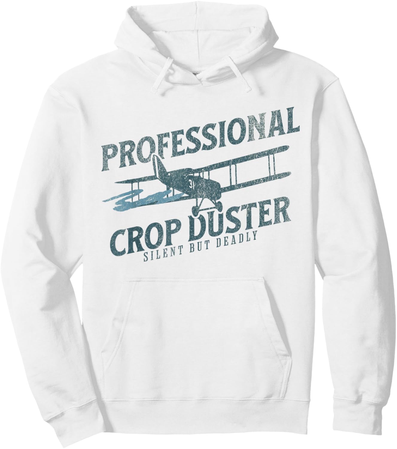 Funny Fart Joke - Professional Crop Duster Hoodie - Hoodie | White