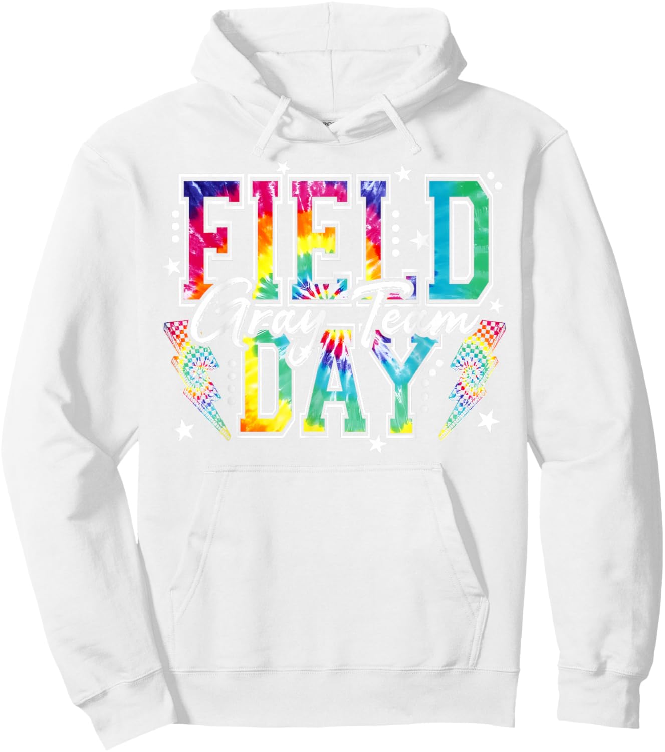 Field Day Gray Team Tie Dye School Field Trip 2026 T-Shirt Hoodie - Hoodie | White