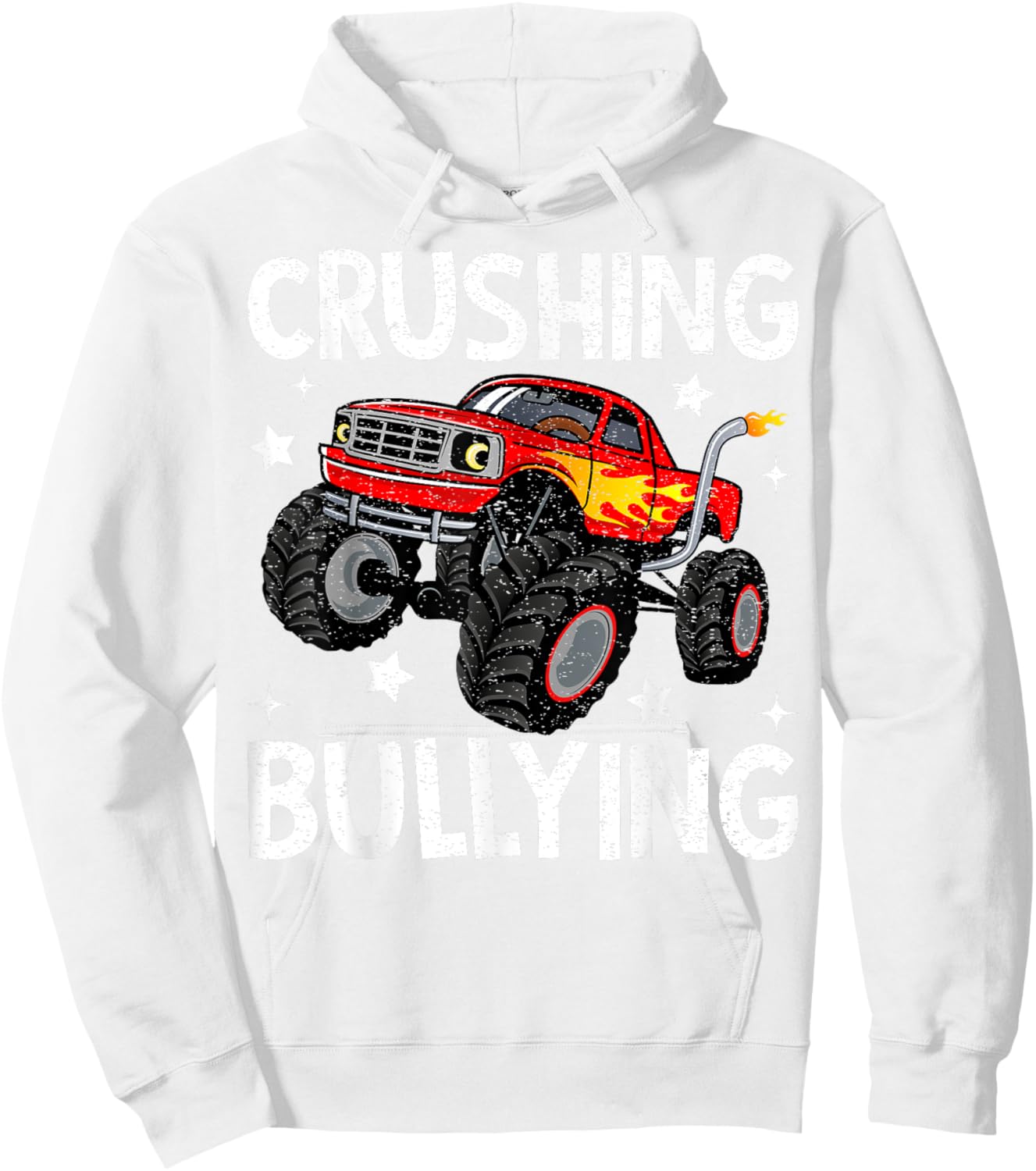 Crushing Bullying Monster Truck Kids Unity Day Orange Hoodie - Hoodie | White