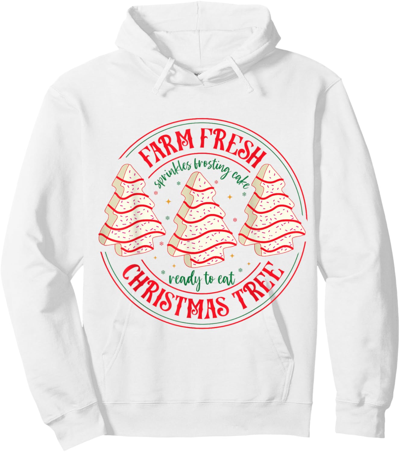 Farm Fresh Christmas Tree Funny Xmas Frosting Cake Debbie Hoodie - Hoodie | White