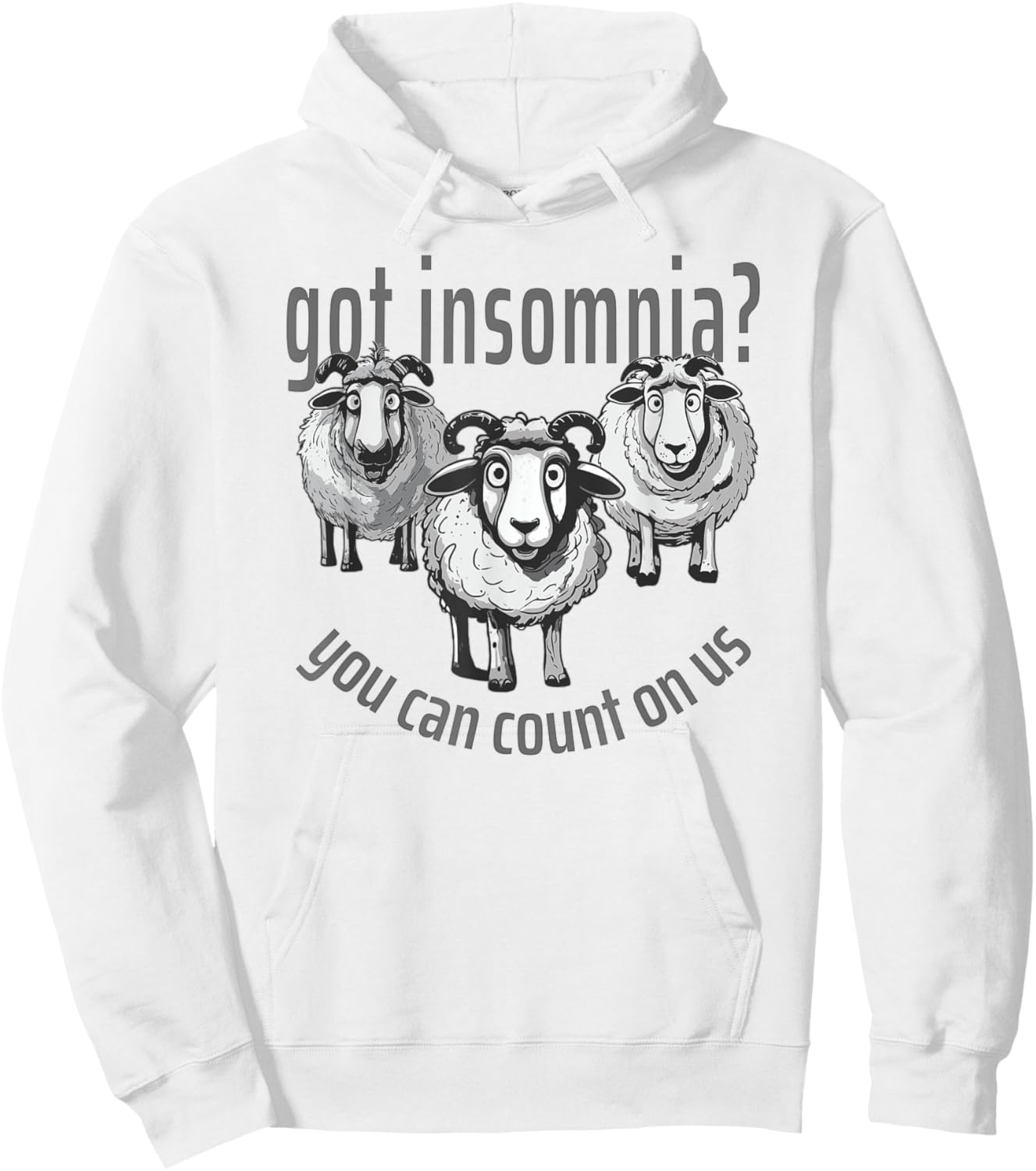 Insomnia Funny Cute Sheep Can Count On Us Sleep Awareness Hoodie - Hoodie | White