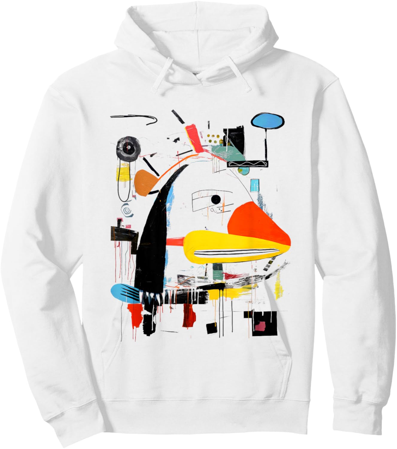 Abstract Modern Art Vibrant Colors Expression Hoodie - Hoodie | White
