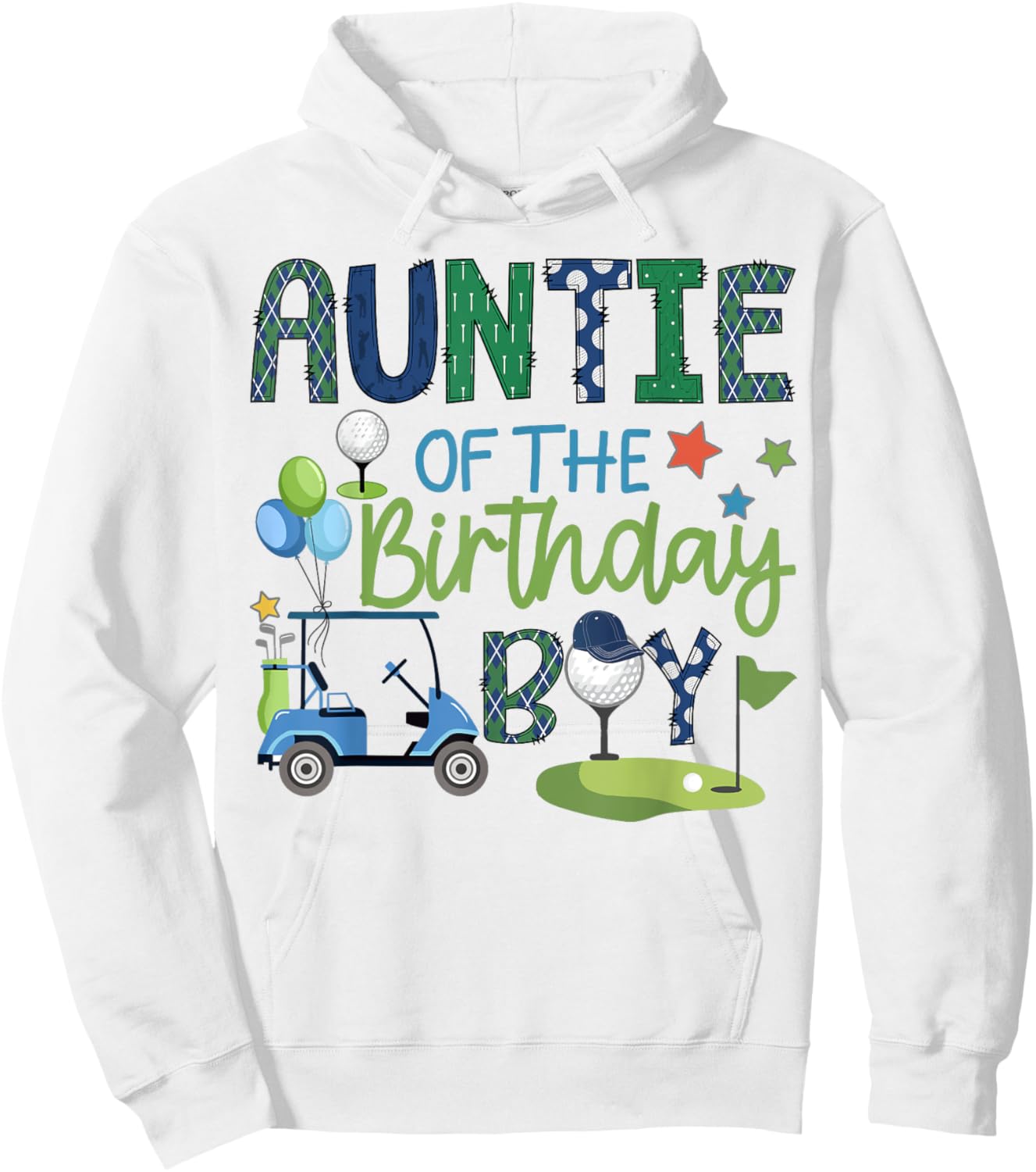 Auntie Of The Birthday Boy Hole in One Golf Sport Hoodie - Hoodie | White