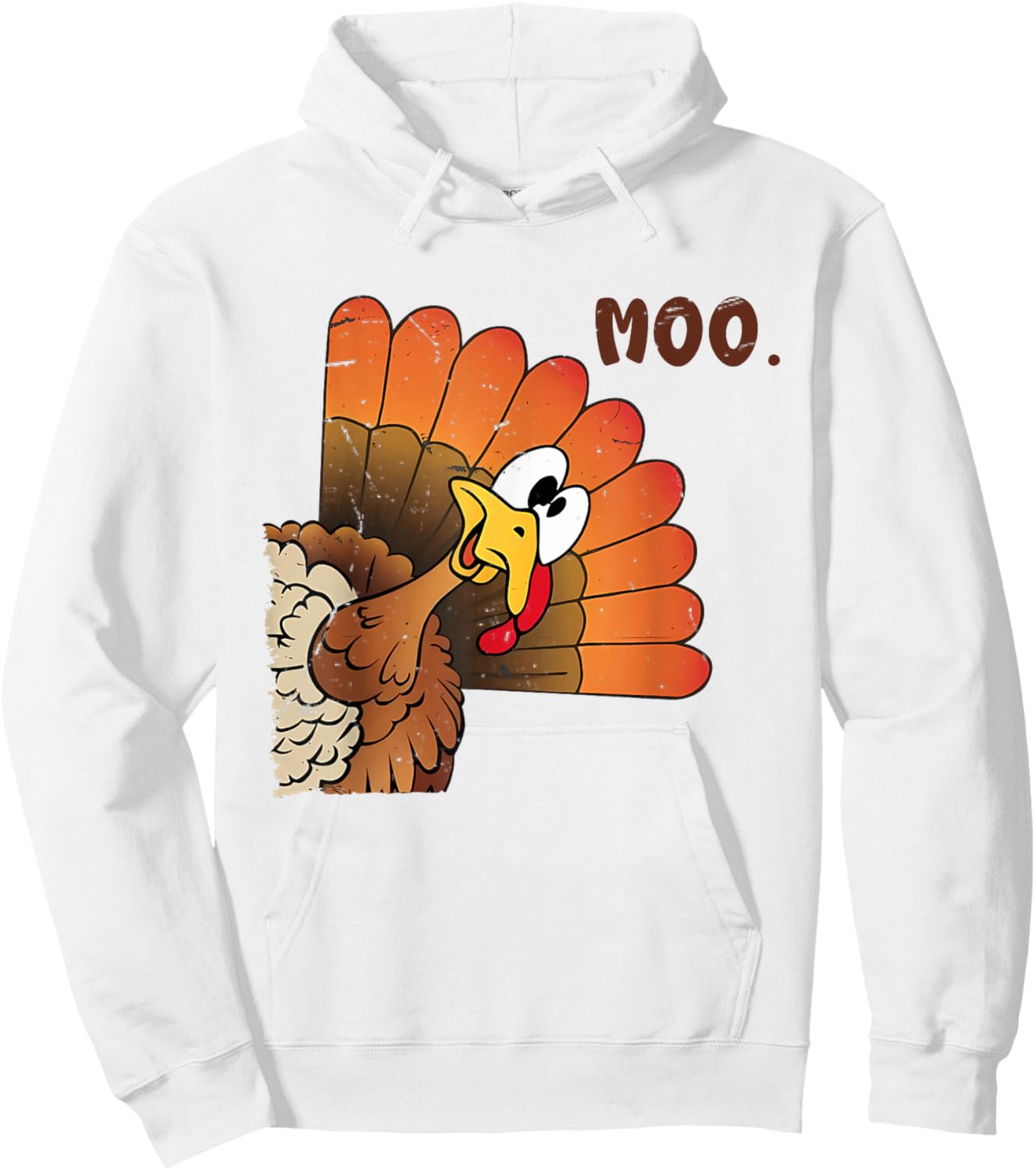 Funny Thanksgiving Cute Turkey Moo I'm A Cow Men Women Kids Hoodie - Hoodie | White