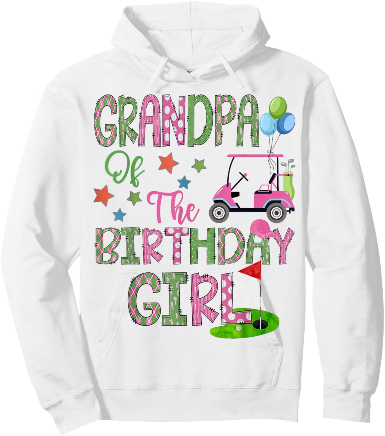 Grandpa Of The Birthday Girl Hole In One Golf 1St Bday Hoodie - Hoodie | White