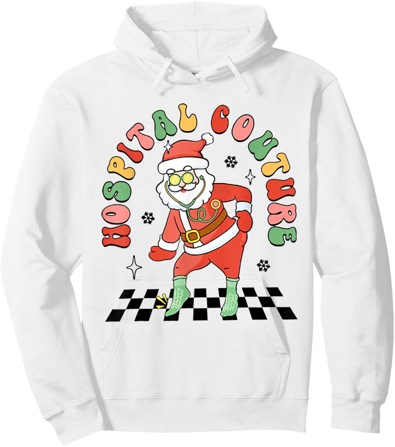 Non Slip Socks Emergency Room Hospital Couture Socks Xmas Hoodie - Hoodie | White