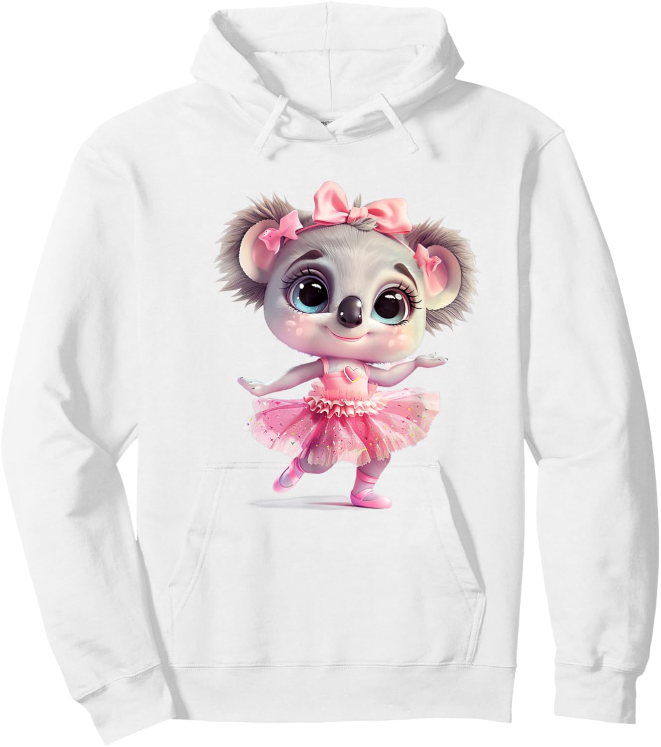 A Cute Koala Dancing Ballet In A Pink Dress Hoodie - Hoodie | White
