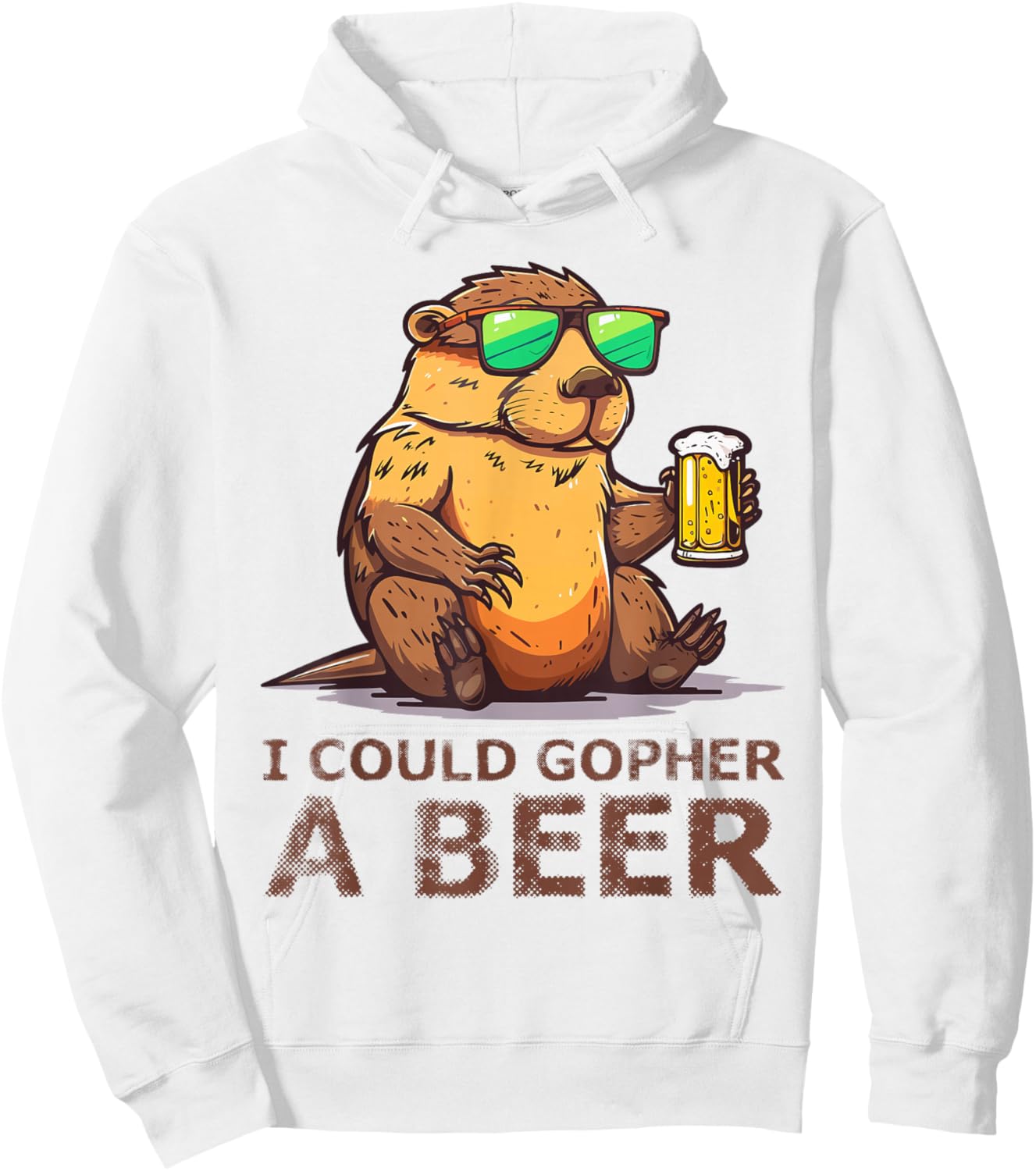 I Could Gopher A Beer Funny Drinking Hoodie - Hoodie | White