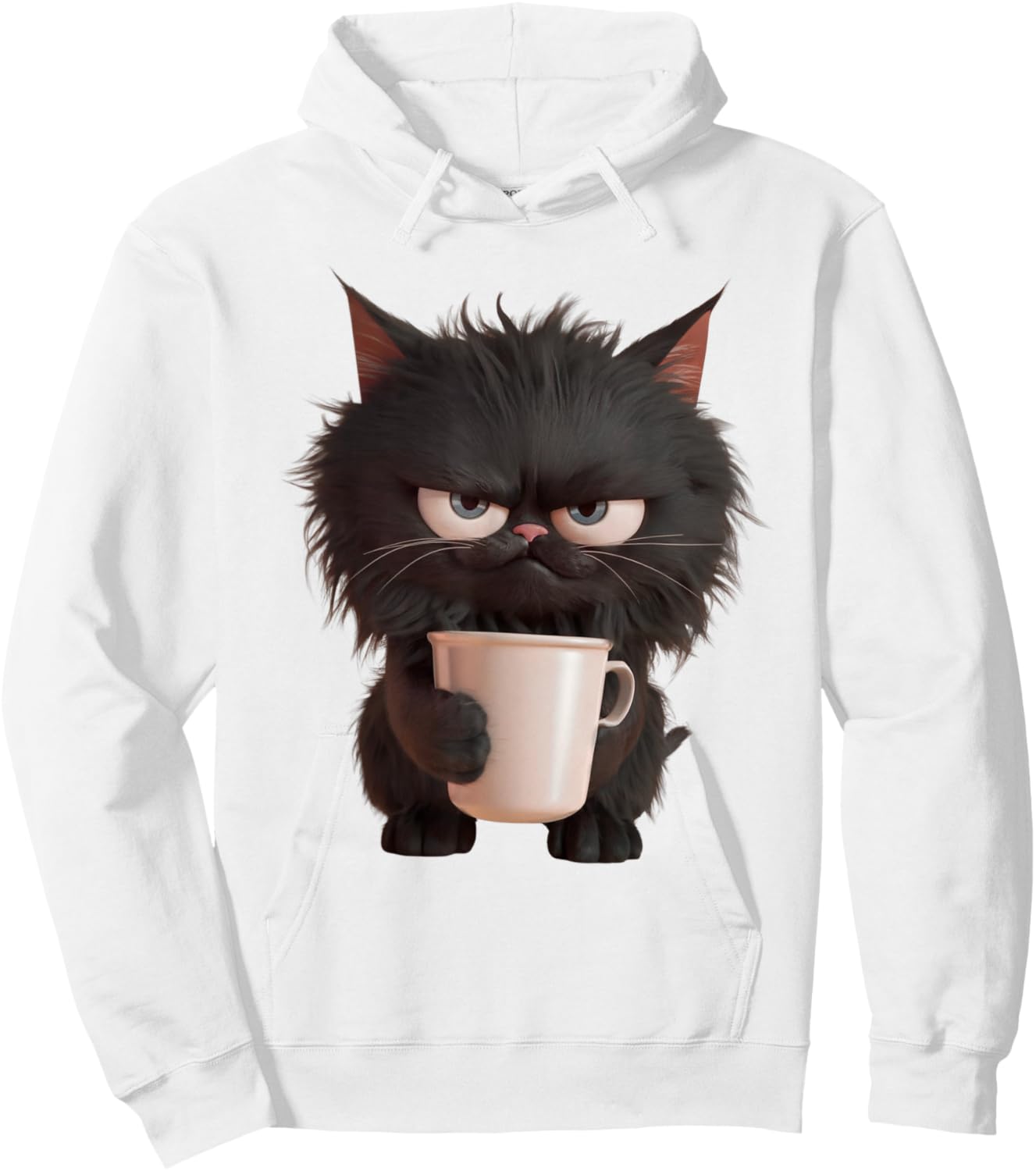 Grumpy Coffee Cat Mom and Dad Morning Coffe with Cats Hoodie - Hoodie | White